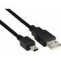 Inline -  USB 2.0 Mini-Kabel, Stecker A an Mini-B Stecker (5pol.), schwarz, 1m (33107S)