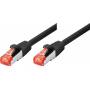 Tecline - Patchkabel S-STP (PIMF), Cat 6, schwarz, 2,0 m Patchkabel mit besonders schmalem Knickschutz (71502S)