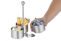 Esmeyer - Servier-Set Boston, 4-teilig, aus Edelstahl gebrstet, Snack- und Dip-Set bestehend aus 3 Schalen (400-1760)