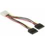 Inline - 4-Pol Molex Strom Y-Kabel an 2x SATA-Strom - 0,15m (29672)