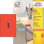 Avery Zweckform - - Etiketten - Rot - A4 (210 x 297 mm) - 100 Stck. (100 Bogen x 1) (3470)