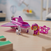 Spin Master - Paw Patrol Air Rescue - Skyes Rettungsflugzeug mit einziehbarer Klaue und Rettungskorb, mit Skye Spielfigur und Hase, Spielfahrz