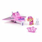 Spin Master - Paw Patrol Air Rescue - Skyes Rettungsflugzeug mit einziehbarer Klaue und Rettungskorb, mit Skye Spielfigur und Hase, Spielfahrz