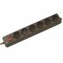 Bachmann - Tischsteckdose, 6xDosen(CEE7)->Stecker(CEE7), 1,5m, mit Schalter, schwarz, SELLY,