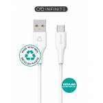 Estuff - INFINITE - USB-Kabel - 24 pin USB-C (M) gerade zu USB Typ A (M) gerade - USB2.0 - 2,0m - 100% recycled plastic, USB-C Power Deli