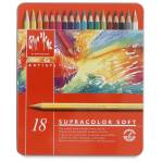 Caran D-ache - CARAN D'ACHE Buntstifte SUPRACOLOR, 18er Metalletui wasservermalbarer Knstleraquarellstift, weiche Mine, - 1 Stck (3