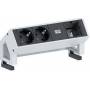 Bachmann - DESK 2 - Steckdosenleiste - Eingabe, Eingang GST18 - Ausgangsanschlsse: 2 - 20 cm - Deutschland - Schwarz, rostfreier Edel