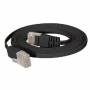 Tecline - Patchkabel UTP cat. 6. slim-line. 1.0m. schwarz Fr 10 Gigabit/s, halogenfrei, mit besonders schmalem Knickschutz (77801s)