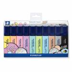 Staedtler - Staedtler 364 C marqueur 10 pice(s) Pointe biseaute Noir, Marron, Bleu clair, Gris clair, Citron vert, Menthe, Pche, Rose, Violet, Jaune