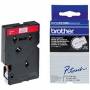 Brother - Schriftbandkassette Brother 12mm wei/rot TC202