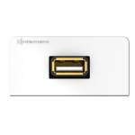 Kindermann - 7456-522 USB 2.0 (Typ A) Anschlussblende mit Kabelp., w/RAL 9010 (7456000522)