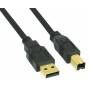 Inline - USB Anschlusskabel A/S-B/S 5.0m schwarz vergoldete Kontakte (34555S)