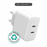 Estuff - INFINITE - Netzteil - 100 % recycelter Kunststoff - 35 Watt - 3 A - Apple Fast Charge, PD 3,0, Quick Charge 3.0 - 2 Ausgabeansch