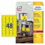 Avery Zweckform - Zweckform L6103 - Wasserbestndige permanente Polyester-Klebeetiketten - Gelb - 45,7 x 21,2 mm - 960 Etikett(en) (20 Bogen 