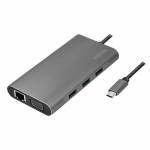 Logilink - LogiLink UA0383 base para porttil y replicador de puertos Almbrico USB 3.2 Gen 1 (3.1 Gen 1) Type-C Plata