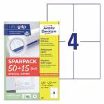 Avery - Avery 6601, Wei, Selbstklebendes Druckeretikett, A4, Papier, Laser/Inkjet, Rech [EURO-Version]