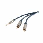 Shiverpeaks - shiverpeaks sp-PROFESSIONAL Audio-Kabel 0,75 m 3.5mm 2 x RCA Blau - Chrom (SP30831-SLIM)