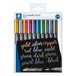 Staedtler - Marker Metallic brush 10 Stck im Etui, 1-6mm