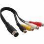 Inline - - Video- / Audiokabel - Composite Video / Audio - Din 5-polig (m) Bis Rca X 4 (w) - 20cm - Schwarz (89230)
