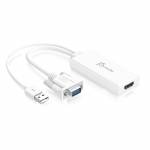 J5 Create - j5create JDA214 VGA to HDMI™ Video Audio Adapter, White