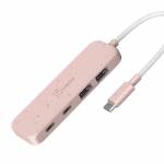 J5 Create - j5create Eco-Friendly 4-in-1 USB-C Hub rosa, 2x USB-A 3.1, 2x USB-C 3.1, USB-C 3.1 (JCH342ER-N)