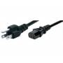 Tecline - Netzanschlusskabel USA, Stecker an Kaltgertebuchse, schwarz, 1,8 m Netzanschlusskabel fr die USA (809030)