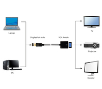 Gembird A-dpm-vgaf-02 Displayport Vga Schwarz Kabelschnittst 2