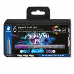 Staedtler - Multiink Pigment Arts Brush Pen 6er Set Blues&viol Retail