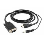 Gembird - A-HDMI-VGA-03-6 Videokabel-Adapter 1,8 m HDMI Typ A (Standard) VGA (D-Sub) + 3.5mm Schwarz (A-HDMI-VGA-03-6)
