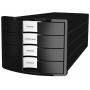 Han Brogerte - Cassettiera Implus 4 Cassetti Nera