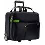 Leitz Comp . Handgepck Trolley . 60590095 - LEITZ Reisetrolley Smart Traveller Complete, schwarz aus Polyester, innen mit weichem Fleece, grnes Innenfutter, - 1 St&uu