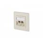 Metzconnect - METZ CONNECT BTR E-DAT modul 8/8(8) UP - Anschlussdose, unterputz - RJ-45 X 2 - Pearl White, RAL 1013 - 2 Ports (1309121001-E)