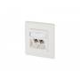 Metz Connect - METZ CONNECT BTR E-DAT modul 8/8(8) UP - Anschlussdose, unterputz - RJ-45 X 2 - Pure White, RAL 9010 (1309121002-E)