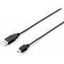 Equip - Kabel USB-A 2.0 -> mini B St/St 1.80m schwarz Polybeutel