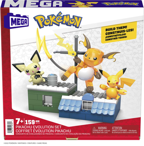 Mega Construx Pokemon Raichu Construction Set with character figures,  Building Toys for Kids (73 Pieces) 