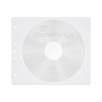 Mediarange - Vliestaschen f�r 2 Disc wei� 50er Pack