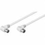 Wentronic - Goobay Antennen Winkel Anschlusskabel, Wei, 1.5 m - IEC/Koax-Stecker 90 <=> IEC/Koax-Buchse 90 (11520)