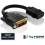 Purelink - Basic+ HDMI / DVI Adapterkabel, vergoldet, HDMI Bu. A / 18+1pol DVI-D St., 0,1 m Hochwertiges Adapterkabel zum Anschluss von HDM