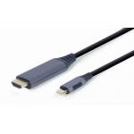 Gembird - Gembird CC-USB3C-HDMI-01-6 video cable adapter 1.8 m USB Type-C HDMI Type A (Standard) Black, Grey