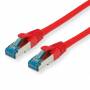 Value - - Patch-Kabel - RJ-45 (M) bis RJ-45 (M) - 1 m - SFTP, PiMF - CAT 6a - halogenfrei, geformt, ohne Haken, gestranded - Rot (21.99.
