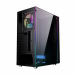 Gembird - Fornax 2500 ARGB Gaming ATX Computer Case, Midi Tower, Backlight, Black (CCC-FC-2500)