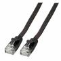 Efb - RJ45 Flachpatchkabel U/UTP, Cat.6A, PVC, 0.25m, schwarz