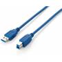 Equip - USB Kabel 3.0 A-B St/St 1.00m blau Polybeutel