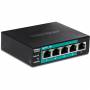 Trendnet - TE-FP051 - Switch - unmanaged - 4 x 10/100 (PoE+) + 1 x 10/100 - Desktop, wandmontierbar - PoE+ (60 W) (TE-FP051)