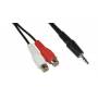 Inline - INLINE - Audio-Kabel - 2 x Cinch (W) - 1 x Klinke 3,5 mm (M) - 5,0m - schwarz (89941D)