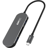 Emtec - HUB 6-in-1 Type-C T650C - Hub - 3 x USB 3.1 Gen 1 + 1 x USB-C (Stromdurchsatz)