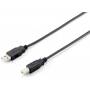 Equip - USB Kabel 2.0 A-B St/St 5.00m schwarz Polybeutel