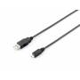 Equip - Kabel USB-A 2.0 -> micro B St/St 1.00m schwarz Polybeutel