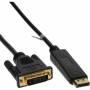 Inline - INLINE - DisplayPort zu DVI Konverter Kabel - Display Port (M) - DVI-D 24+1 (M) - 5 m - schwarz