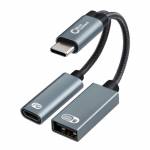 Microconnect - Microconnect MC-USBC-CFAF adaptador de cable de vdeo 0,13 m Plata